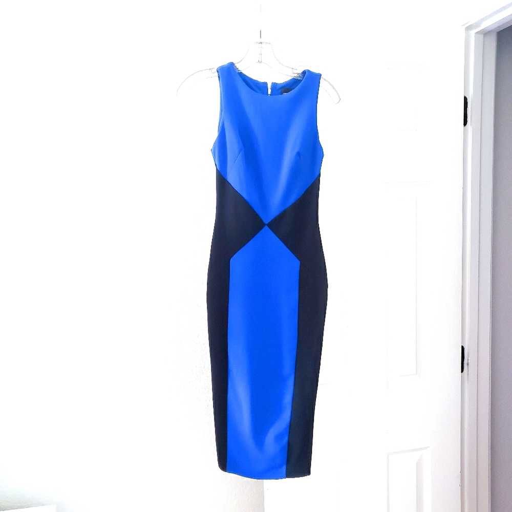 Asos Royal blue Black color block dress Size 2